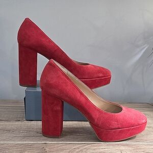 725 Copper Key Womens Flirty Suede Platform Salmon Color Block Heel 4” NWOB Sz 6